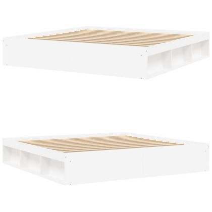 Рамка за легло, бяла, 200x200 см