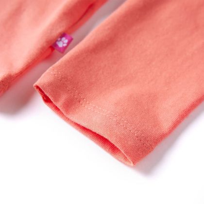 Детска тениска с дълъг ръкав, корал, 92