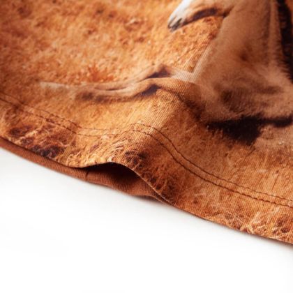 Детска рокля с дълъг ръкав, коняк, 92