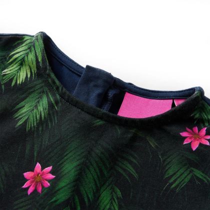 Детска рокля с дълъг ръкав, тъмносиня, 116