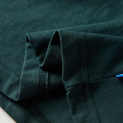 Детска тениска с дълъг ръкав, тъмнозелена, 92