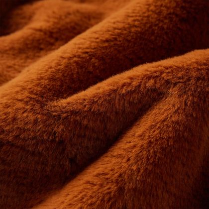 Детско яке с качулка, изкуствен косъм, коняк, 92