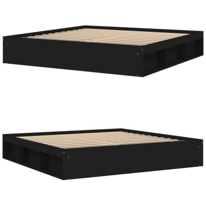 Рамка за легло, черна, 200x200 см