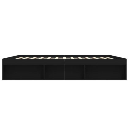 Рамка за легло, черна, 200x200 см