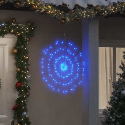 Коледни звездни светлини 140 LED синьо 17 см