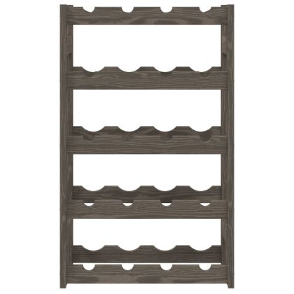 Стойка за вино за 20 бутилки, сива, бор масив