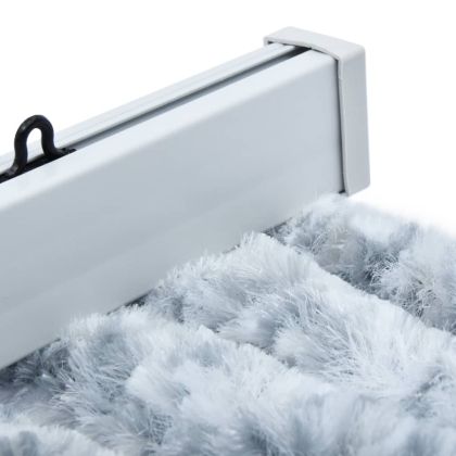 Завеса против насекоми, бяло и сиво, 90x200 см, шенил