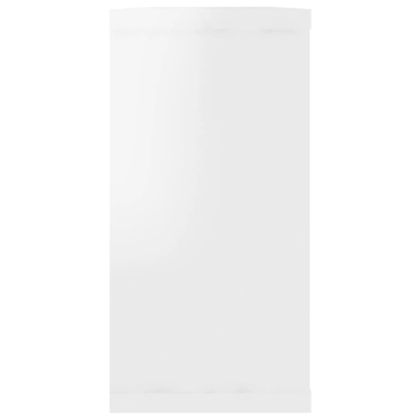 Стенни куб рафтове 4 бр бял гланц 100x15x30 см инженерно дърво