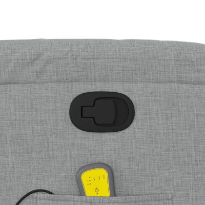 Масажен реклайнер стол, светлосив, текстил