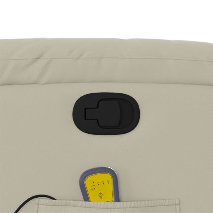 Масажен стол реклайнер, кремав, изкуствена кожа