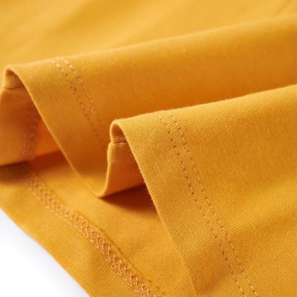 Детска тениска с дълъг ръкав, тъмна охра, 92