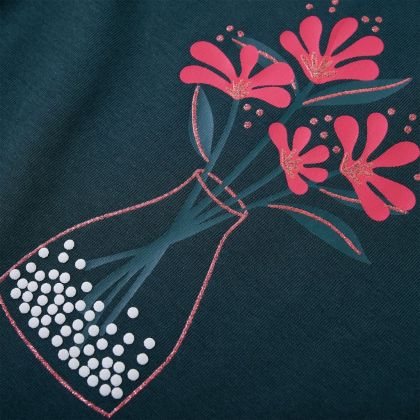 Детска тениска с дълъг ръкав, тъмнозелена, 92