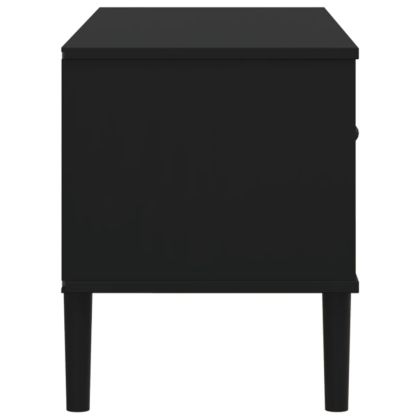 ТВ шкаф SENJA, ратанова визия, черен, 106x40x49 см, бор масив