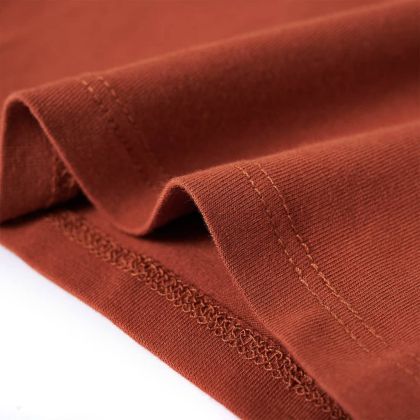 Детска тениска с дълъг ръкав, коняк, 92