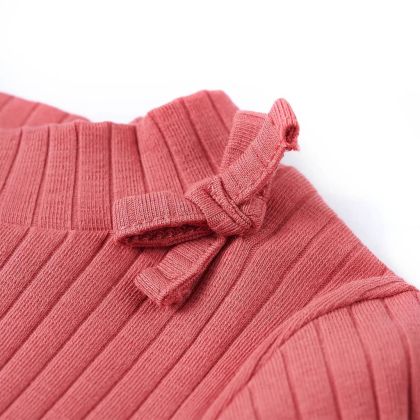 Детска тениска с дълъг ръкав, старо розово, 92