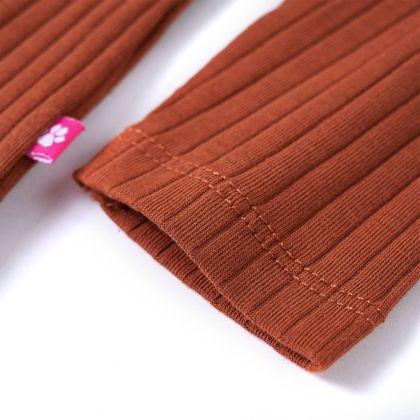 Детска тениска с дълъг ръкав, коняк, 92