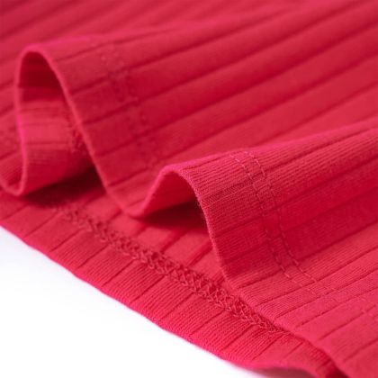 Детска тениска с дълъг ръкав и щампа коте, яркорозова, 92