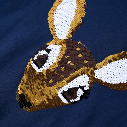 Детска тениска с дълги ръкави, тъмносиня, 92