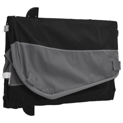 Ремарке за велосипед, черно и сиво, 45 кг, желязо