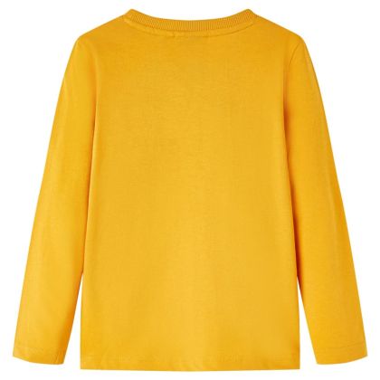 Детска тениска с дълъг ръкав, охра, 92