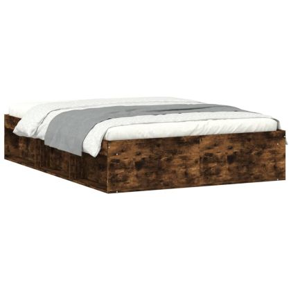 Рамка за легло, опушен дъб, 135x190 см, двойна