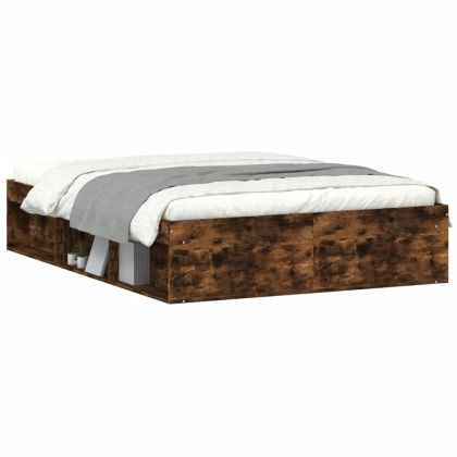 Рамка за легло, опушен дъб, 135x190 см, двойна