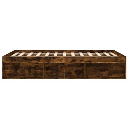 Рамка за легло, опушен дъб, 135x190 см, двойна