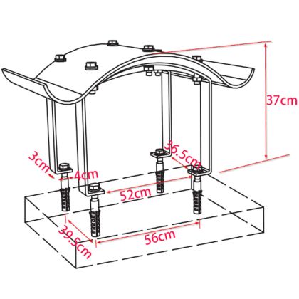 Шапка за комин, неръждаема стомана, 70 х 70 х 37 см