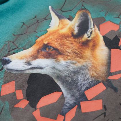 Детска тениска с дълъг ръкав, тъмна аква, 92