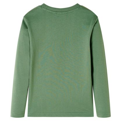 Детска тениска с дълъг ръкав, светло каки, 92