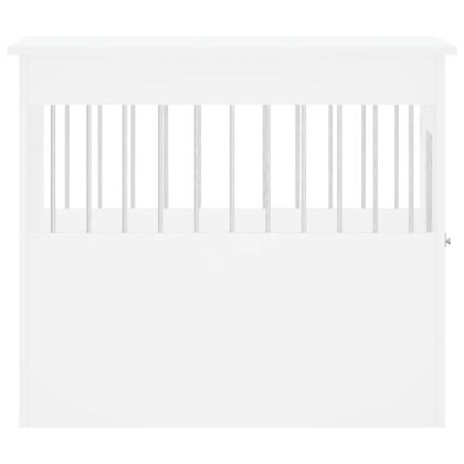 Клетка за куче мебел, бяла, 55x80x68 см, инженерно дърво