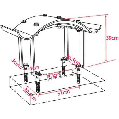 Шапка за комин, неръждаема стомана, 60 х 80 х 39 см