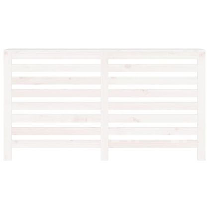 Параван за радиатор бял 153x19x84 см борово дърво масив