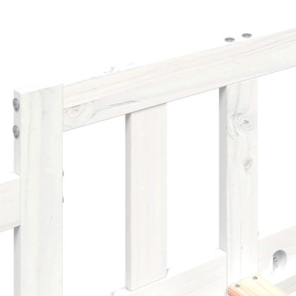 Дневно легло без матрак, бял, 80x200 см, борово дърво масив