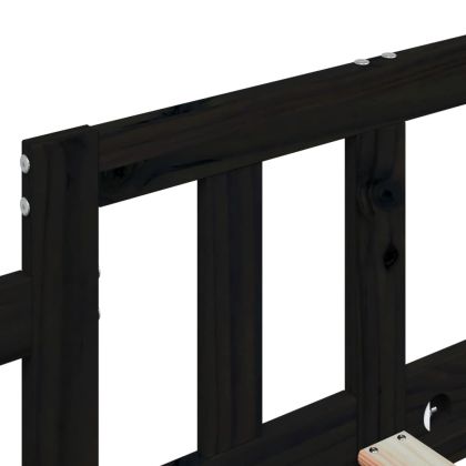 Дневно легло, черно, 80x200 см, борово дърво масив