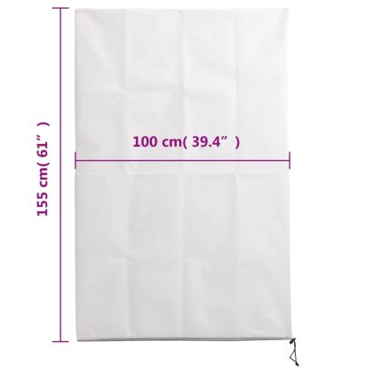 Зимни покривала за растения с цип, 2 бр, 70 г/м², 1x1,55 м