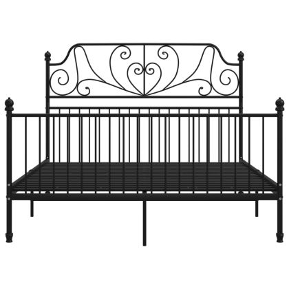 Рамка за легло, черна, метал, 160x200 см