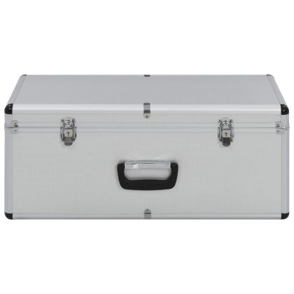 Куфари за съхранение, 2 бр, сребристи, алуминий