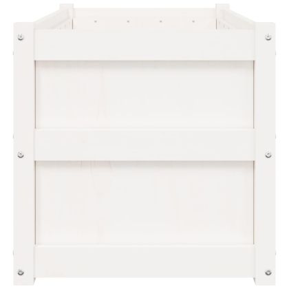 Градински сандъци, 2 бр, бели, борово дърво масив