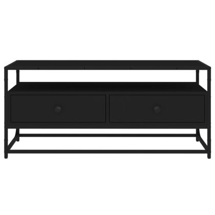ТВ шкаф, черен, 100x35x45 см, инженерно дърво