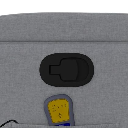 Масажен реклайнер стол, светлосив, текстил