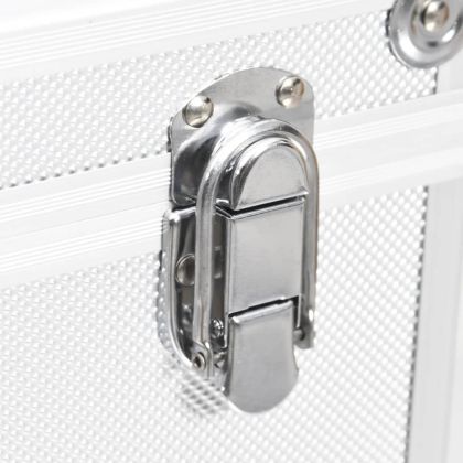 Куфар за гримове, 37x24x40 см, сребрист, алуминий