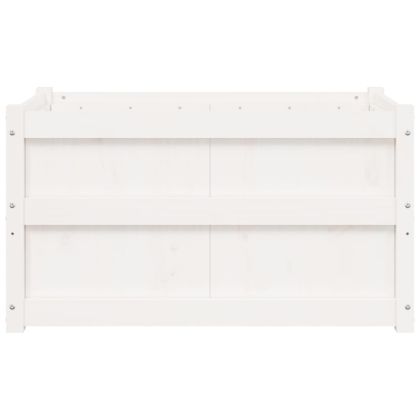 Градински сандък, бял, 90x50x50 см, бор масив