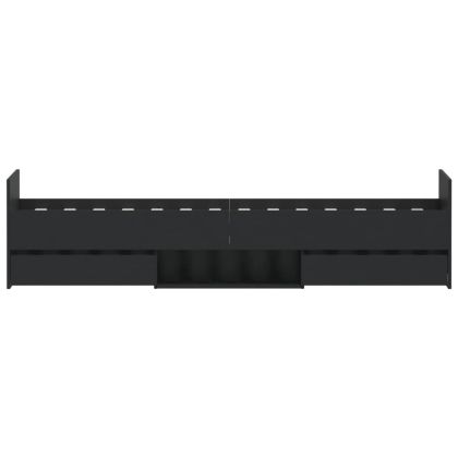 Рамка за легло с горна и долна табла, черна, 90x190 см