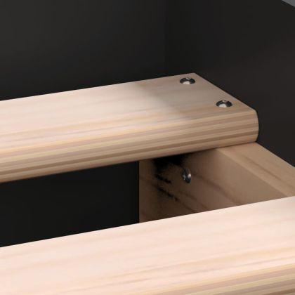 Рамка за легло с горна и долна табла, черна, 90x190 см