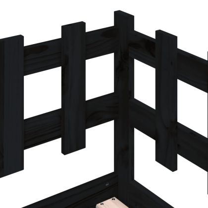 Дневно легло, черно, 90x190 см, борово дърво масив