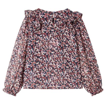 Детска риза с дълъг ръкав, тъмнорозово, 92