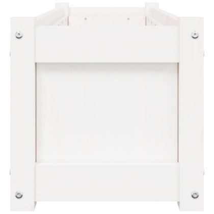 Градински сандъци, 2 бр, бели, борово дърво масив