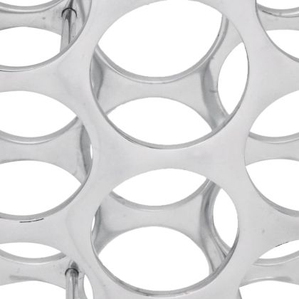 Стелаж за вино, алумининий, сребрист, за 27 бутилки