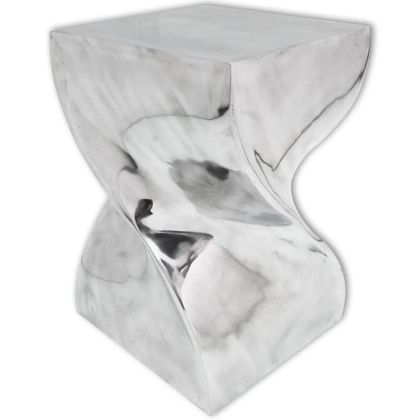 vidaXL, Табуретка/странична масичка, извита форма, алуминий, сребриста